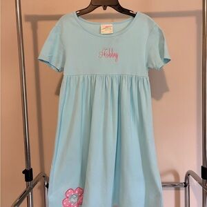 Lolly Wolly Doodle Sky Blue Dress with Pink Accents